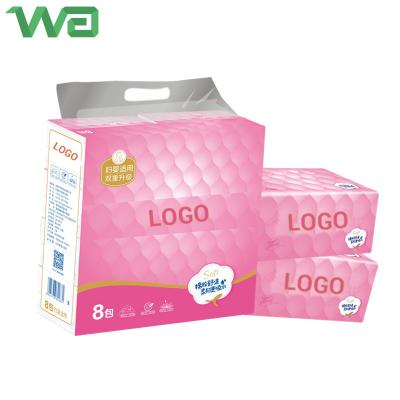 China Factory Price Super Absorbent Fast Shipping Custom Logo Natural Organic Virgin Travel Facial Tissue Paper Soft Tissue for sale