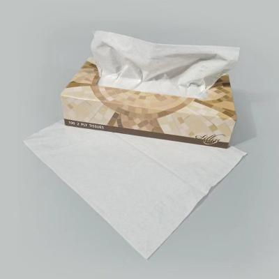 China Custom 100% Virgin Wood Pulp 2ply Tissue Box Tissue Box White Tissue Paper Facial Tissue for sale