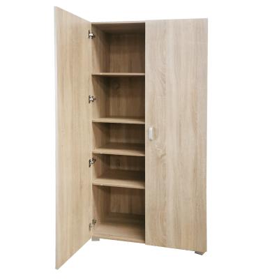 China ZJH Wooden Wardrobe Bedroom Furniture Double 2 Door Wooden Cloth Cabinet Storage Wardrobe for sale