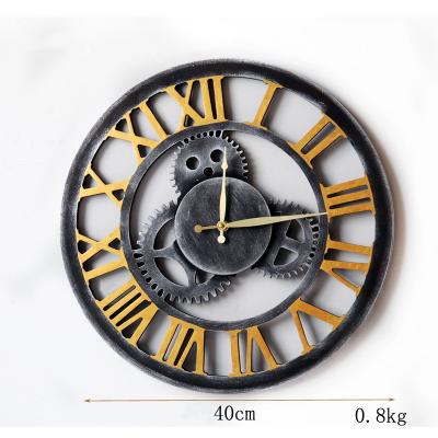 China Europe Retro Bar Speed ​​Two Color Wall Sticker Wooden Clock for sale