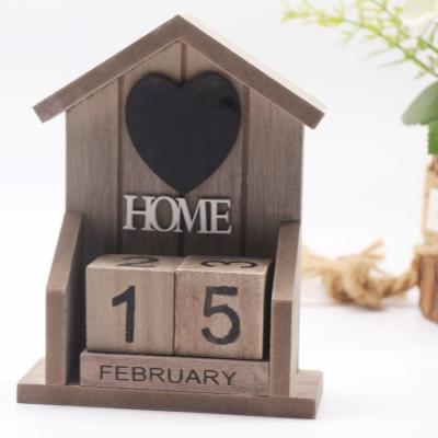 China Europe Retro Old Calendar Classic European Style Wooden Decoration for sale