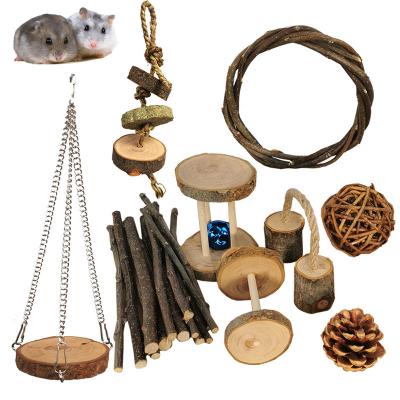 China Portable And Compact Wooden Molar Parrot Swing Pet Toys Hamster Amazon Toy Supplies for sale