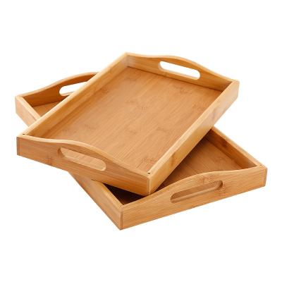 China Creative China Beech Wood Tea Tray With Handle Rectangular Fruit Dish Tray For Family Hotel Restaurant for sale