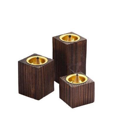 China China 3pk Wood Incense Square Eid Censer Censer Pack of 3 Wooden Retro Simple Arabic Holder Modern Style for sale