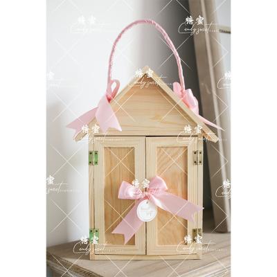 China America/Europe Engagement Wedding Anniversary Wooden House With Souvenir Creative Gift Box for sale