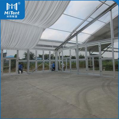 China 30x60m Waterproof Modular Transparent Wedding Marquee Tent For 1200 Seats With Glass Walls And Linings for sale