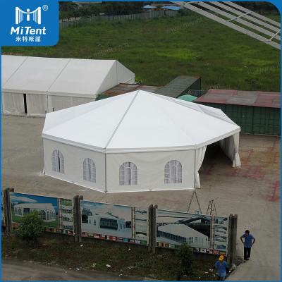 China Waterproof Round 15meter European Octagonal Structure Lining Decorated Marquee Event Tent for sale