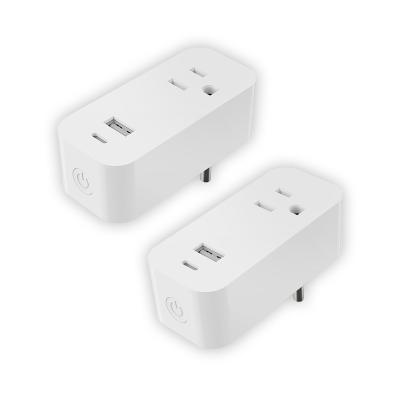 China Residential / General Purpose US Standard All In One Smart Plug USB Type C Remote Controlled By TUYA APP Smart Plug Outlet for sale