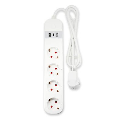 China Wifi Smart Wifi LED Light Socket WiFi Smart Home Power Strip Surge Protector With 4 AC Outlet Socket for sale