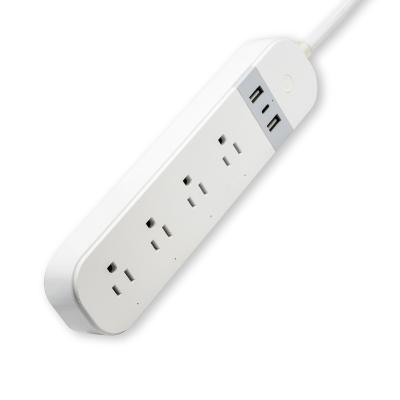 China FCC Surge Protector Power Strip USB Smart Charging Station for Multiple Devices, 6ft Extension Cord with 2 USB Ports +Type C Home for sale