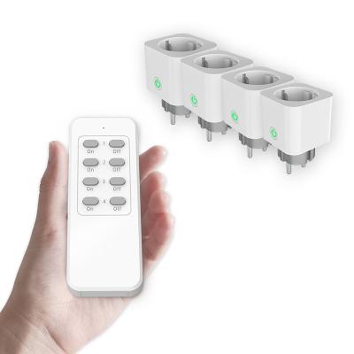 China 1 Outdoor Residential / Multi-Purpose Wireless Remote Control Electric Control Switch 4 Plug 433mhz Plug Power Socket 220V for sale