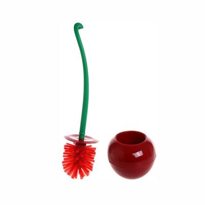 China Sustainable Household Bathroom Tool Cherry Shaped Long Handle Toilet Cleaning Brush for sale