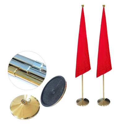 China Color Stability Floor Conference Decoration Strong High Quality Stainless Steel Removable Indoor Flag Pole for sale