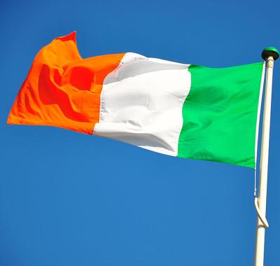 China Custom national flag banner wholesale 5*3 ft Ireland color strong low stability moq for sale