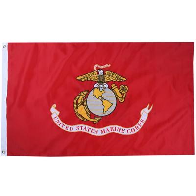 China Strong Color Stability Wholesale 3*5ft USA Marine Corps Flag Polyester Military USMC Flags Banner for sale