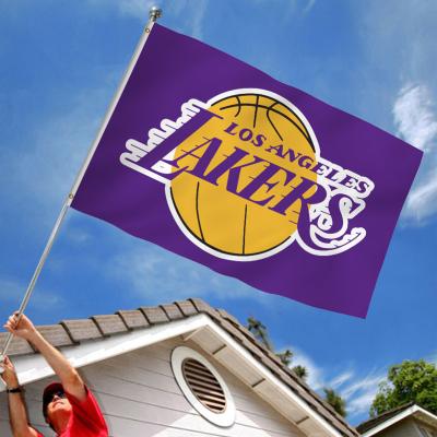 China Color Stability Custom 90*150cm Strong Fast Delivery High Quality Wholesale Flag 3*5ft NBA Lakers Flag for sale