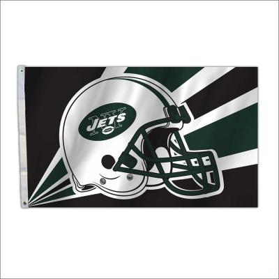 China NFL 90x150cm New York Jets Strong Stability Color Custom Flag Sample Fast Delivery for sale