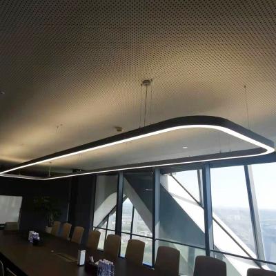 China Modern Rounded Rectangle Aluminum Pendant Light Curved Profile Commercial Customized Light For Shopping Mall for sale