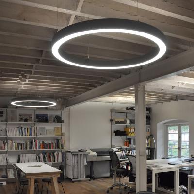 China Minimalist Aluminum 1.0m Simple Profile Circular LED Ring Pendant LED Light for Office, Hotel, Store for sale