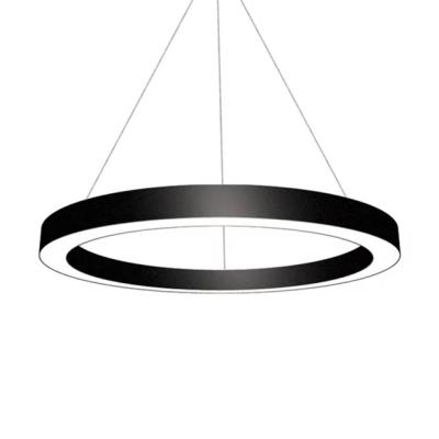 China LED Ring Pendant Light Nordic Circle LED Pendant Light 1.0m Minimalist Aluminum Profile Apply to Gym, Office Building for sale