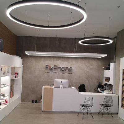 China Minimalist Aluminum 1.5m Simple Profile Circular LED Ring Pendant LED Light for Office, Hotel, Shop for sale