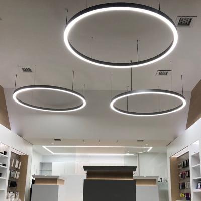 China Minimalist Aluminum LED Ring Pendant Light Round Profile LED Ceiling Light 2.0m With 5 Years Warranty for sale