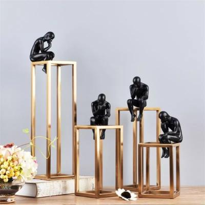 China Industrial Interior Metal Art Sculpture Office Home Decoration Gold Modern Abstract Table for sale