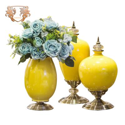 China European Modern Ceramic Home Decoration Flower Porcelain Vase Set for sale