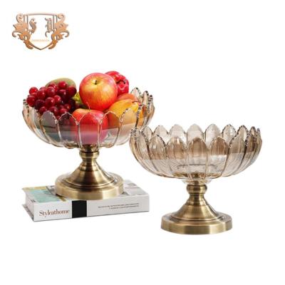 China Viable Multifunctional Glass Decorative Elegant Fruit Bowl for sale