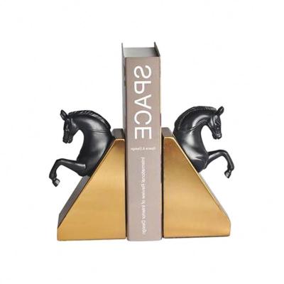 China Horse Head Metal Book Stopper Modern Animal Bookends for sale