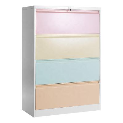 China Bulk Storage (Other) China Office Closet Filing Cabinet Furniture 4 Drawer A4 Adjustable Colored Steel Document Lateral Filing Cabinet for sale