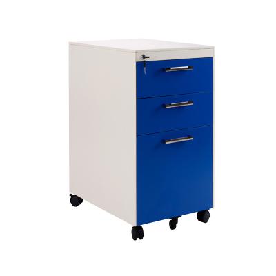 China (Other) Smoothly Adjustable 3 Drawer Mobile Filing Storage Cabinet With 4 Turned Caster And Container Locking System for sale