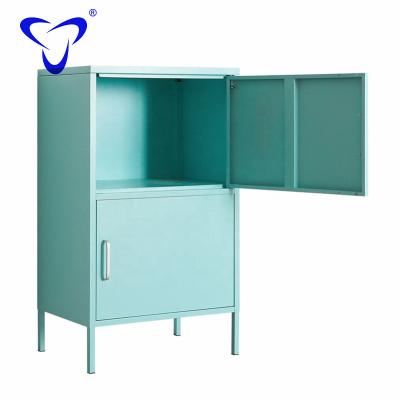 China New design adjustable storge small (height) metal cabinet printer cabinet two doors home use swing door moveable metal storage cabinet two for sale