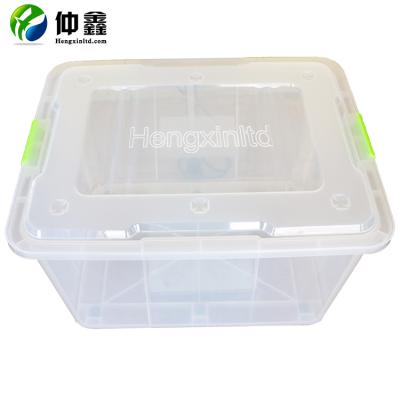 China Eco-friendly manufacturing waterproof transparent heavy duty plastic storage box with wheels for sale