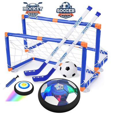 China Entertainment 2 in 1 New Air Hover Hockey and Hover Football Set Family Indoor Sport Rechargeable Toys for sale