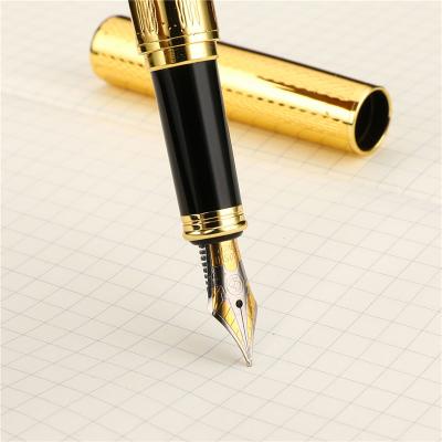 China China Custom OEM Black Metal Promotional Fountain Pen 03859 Luxury High Quality Durable Executive Classic Calligraphy Pen for sale