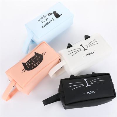 China Creative custom silicone pencil case school supplies colorful soft anime cartoon student promotional pencil case wholesale durable 04892 for sale