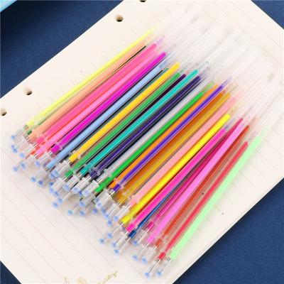 China 100pcs Normal Multi Color Rainbow Highlighters Students Painting Gel Pen Refill To Replace 0.5mm Writing Gel Ink Pen Refill 04116 for sale