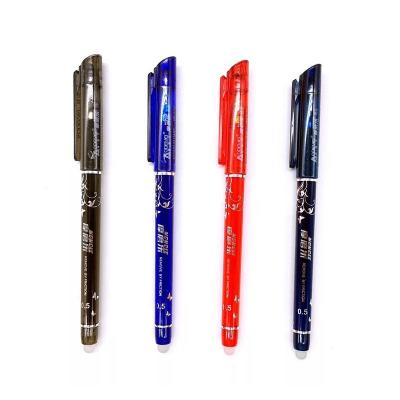 China Normal Erasable Gel Pen Set Washable Handle Black Blue Ink Writing Gel Pen Rollerball Pens For School Office Stationery 040281 for sale