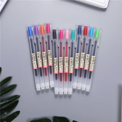 China Hot Sale 12 Colors Custom Logo Paint Free Samples Smooth Write 0.5mm Fine Tip Colored Artist Gel Ink Pen For Coloring 04153 for sale