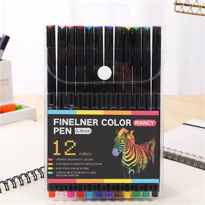 China Good 0.4mm Colored Fine Liner Sketch Drawing Eco-friendly Fineliner Pen Set Colors Amazon Sale Fineliner 12 Colors Pack 04031 Assorted for sale