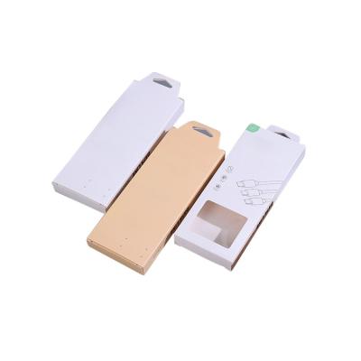 China Recyclable Hanging Recyclable Data Cable Retail Packaging Electronic Product Packaging Paper Box With Window for sale