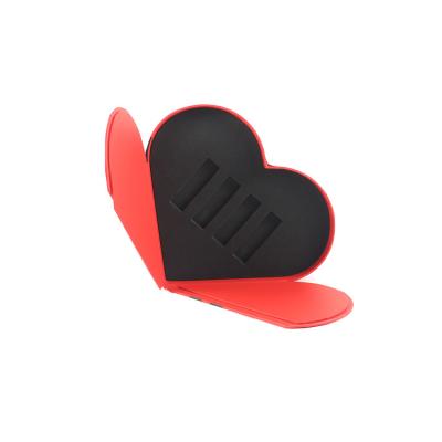 China Recyclable Valentine's Day Red Heart Shaped Wedding Chocolate Gift Packaging Cosmetic Box With Paper Filler for sale