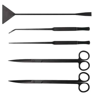 China Black Stocked Aquarium Maintenance Plants Live Plants Water Grass Scissor Kit Fish Aquatic Pet Supplies Aquarium Tweezers for sale