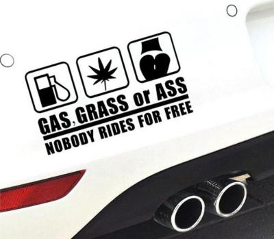 China THE GRASS OR GAS DONKEY Body Stickers Car Sticker Nobody Rides For Motorcycle Free Truck Car Window Bumper Decor for sale