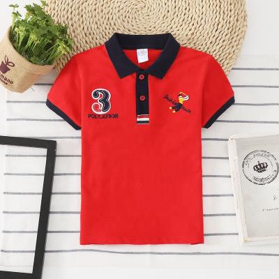 China Striped Tops Polo Shirts Embroidered Stylish Boy Lapel Letter Boys T-shirt Sleeve Polo Shirts Fashion Kids Shorts Anti-Shrink for sale