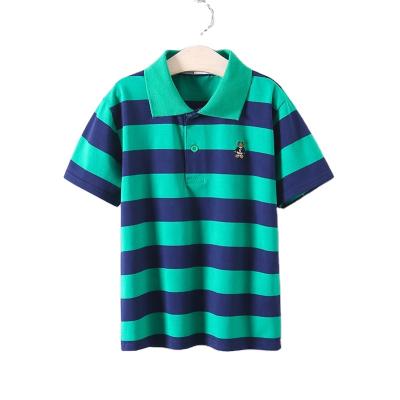 China QUICK DRY 100% Cotton Polo Shirts Striped Infant Boys Polo T-Shirt Kids Kids Print Solid Embroidered Polo Shirt Custom Made for sale