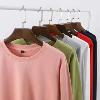 China Women's Anti-Wrinkle Heavy Cotton Sweatshirts 100% Long Sleeve Crewneck Plain High Quality Hoodies For Girls Casual Custom Solid Hoodies for sale