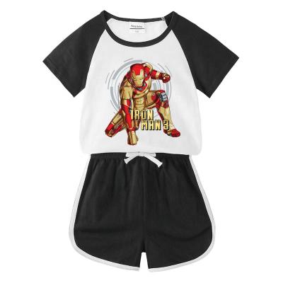 China Japan style new fashion kids custom printing t-shirt set casual carton printed pattern 100% cotton t-shirts 2 pieces one set boys t-shirt for sale