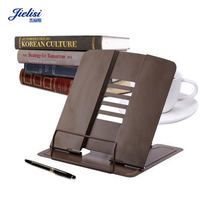 China Various Angle Adjustment Mini Metal Book Stand Convenient Kids Book Holder Angle Adjustable Reading Desk Bookends for sale